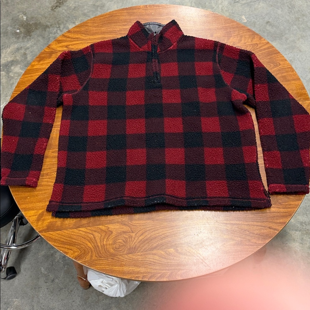 Wrangler Wooly Fleece Red and Black Plaid Jacket